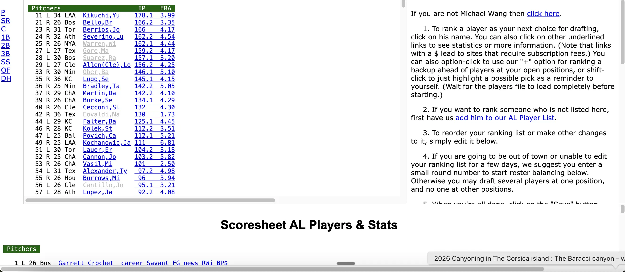 Existing Scoresheet tools